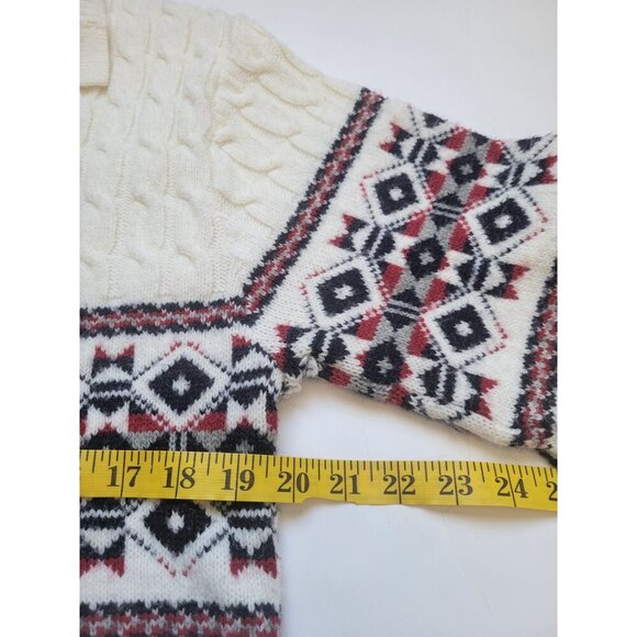 Lord Jeff Vintage Fair isle Collared V Neck Button Pullover Sweater Size XL - Picture 7 of 9